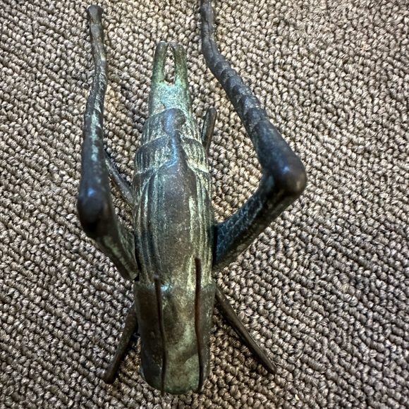 Vintage Cast Iron Insect Animal Grasshopper Cricket Figurine Paperweight - Picture 8 of 10